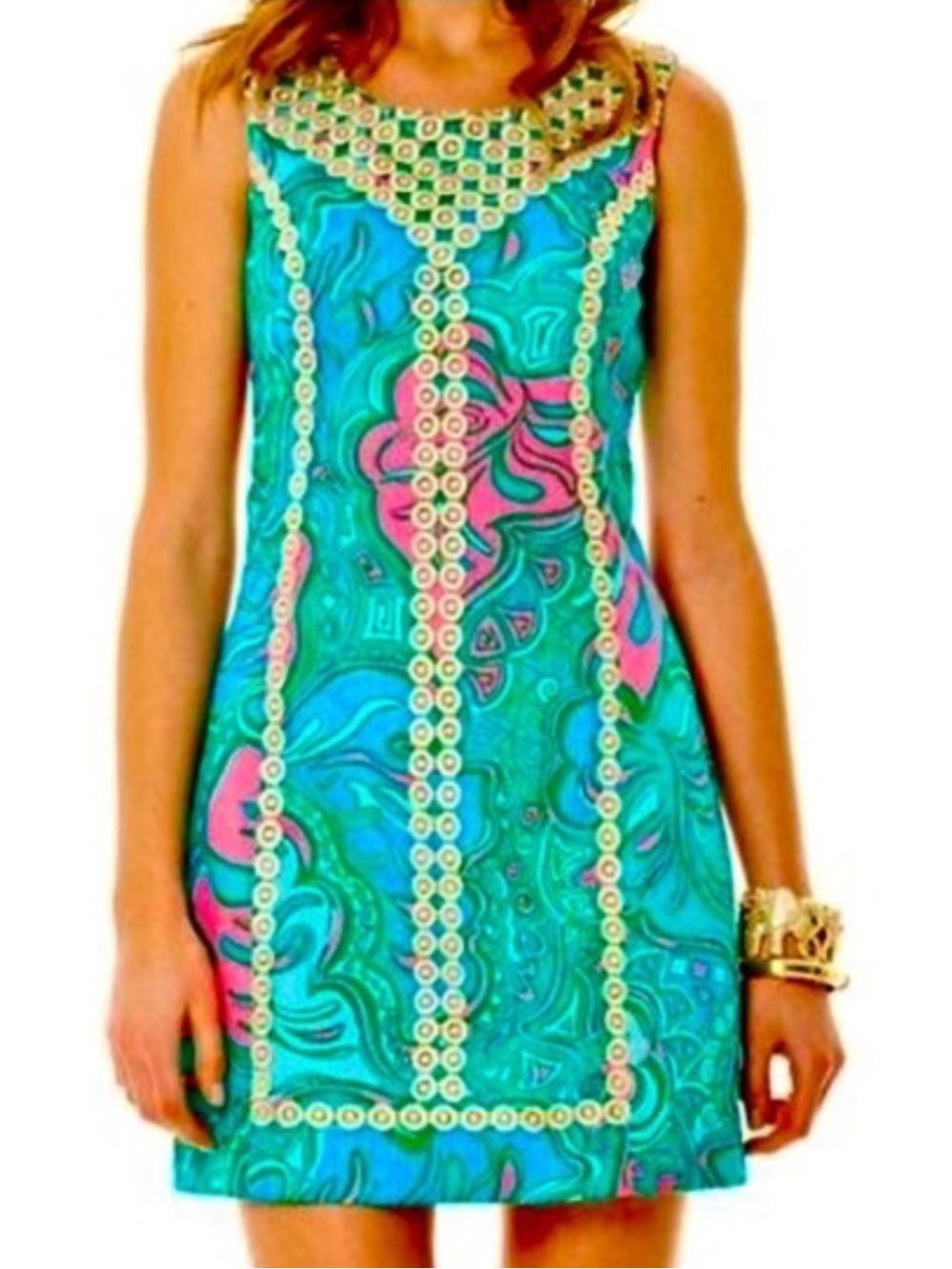 NWOT Lilly Pulitzer Macfarlane Shift Dress Multi LILLY LOUNGE SIZE 12 MSRP $198